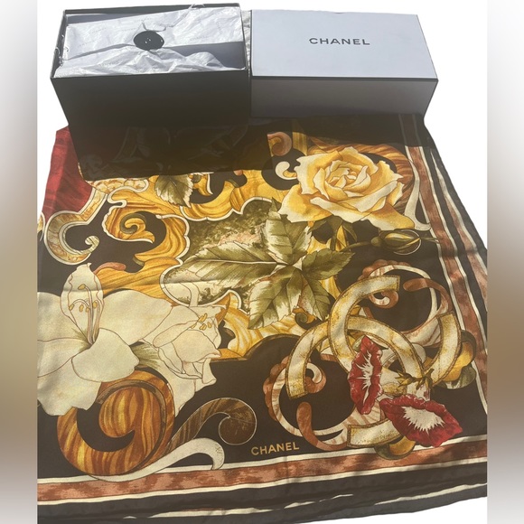 Authentic Chanel Silk Scarf - Picture 2 of 12